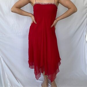 Elegant Red Strapless Dress
